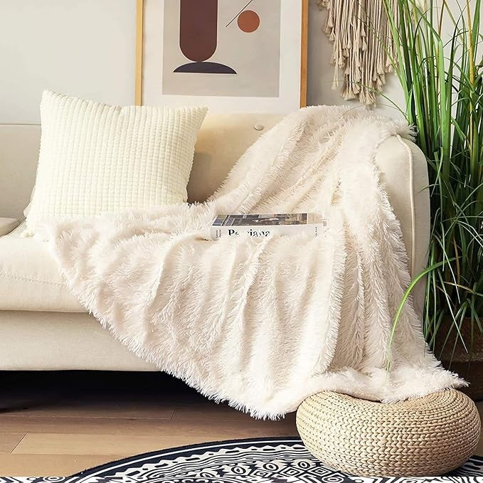 Extra Soft Cozy Fuzzy Blanket - Cream White (Couch & Bedroom Use) suppliers