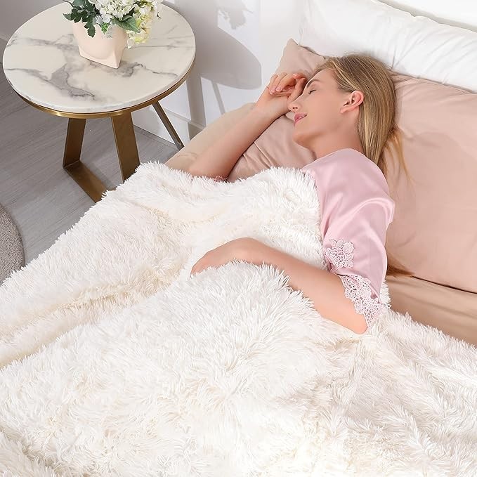 Extra Soft Cozy Fuzzy Blanket - Cream White (Couch & Bedroom Use) best